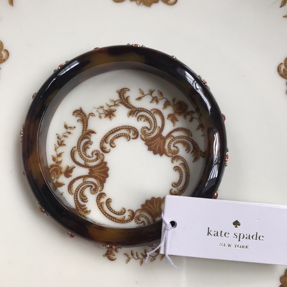 Kate spade Tortoise & Pink Rhinestone Bracelet NWT - Picture 3 of 7